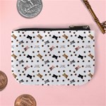 Illustration Cat Paw Background Pattern Cute Mini Coin Purse Back