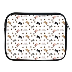 Illustration Cat Paw Background Pattern Cute Apple iPad 2/3/4 Zipper Cases