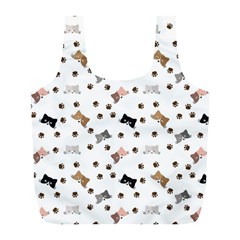 Illustration Cat Paw Background Pattern Cute Full Print Recycle Bag (l) by danenraven