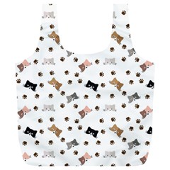 Illustration Cat Paw Background Pattern Cute Full Print Recycle Bag (xl) by danenraven