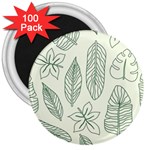 Banana Leaves Draw  3  Magnets (100 pack) Front