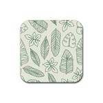 Banana Leaves Draw  Rubber Coaster (Square) Front