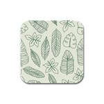 Banana Leaves Draw  Rubber Square Coaster (4 pack) Front