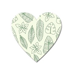 Banana Leaves Draw  Heart Magnet by ConteMonfrey