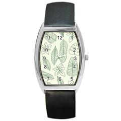 Banana Leaves Draw  Barrel Style Metal Watch by ConteMonfrey