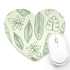 Banana Leaves Draw  Heart Mousepads by ConteMonfrey