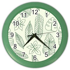 Banana Leaves Draw  Color Wall Clock by ConteMonfrey