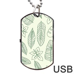 Banana Leaves Draw  Dog Tag Usb Flash (one Side) by ConteMonfrey