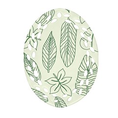 Banana Leaves Draw  Oval Filigree Ornament (two Sides) by ConteMonfrey