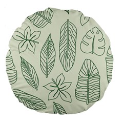 Banana Leaves Draw  Large 18  Premium Round Cushions by ConteMonfrey