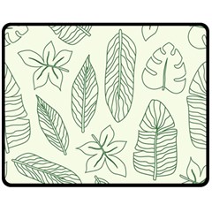 Banana Leaves Draw  Double Sided Fleece Blanket (medium)  by ConteMonfrey