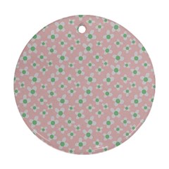 Pink Spring Blossom Round Ornament (two Sides) by ConteMonfrey