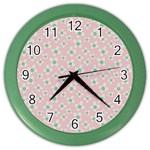 Pink Spring Blossom Color Wall Clock Front