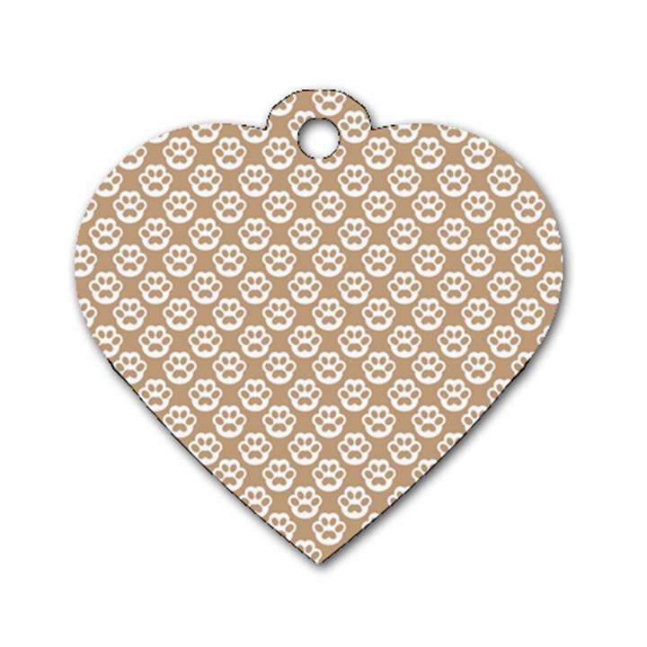 Brown Little Paws - Cute Cat Lover  Dog Tag Heart (One Side)