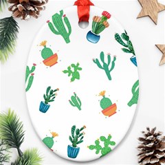 Among Succulents And Cactus  Ornament (oval)