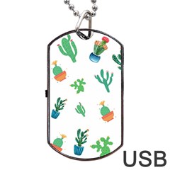 Among Succulents And Cactus  Dog Tag Usb Flash (one Side) by ConteMonfrey