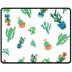 Among Succulents And Cactus  Double Sided Fleece Blanket (medium)  by ConteMonfrey