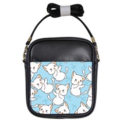 Seamless-little-cat-dragonfly-pattern Girls Sling Bag