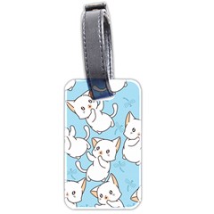 Seamless-little-cat-dragonfly-pattern Luggage Tag (two Sides)