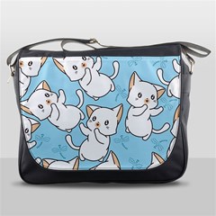 Seamless-little-cat-dragonfly-pattern Messenger Bag