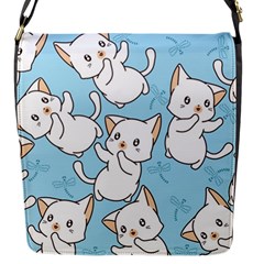 Seamless-little-cat-dragonfly-pattern Flap Closure Messenger Bag (s)