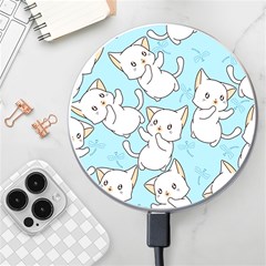 Seamless-little-cat-dragonfly-pattern Wireless Charger by Jancukart