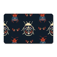 Floral-bugs-seamless-pattern Magnet (rectangular)