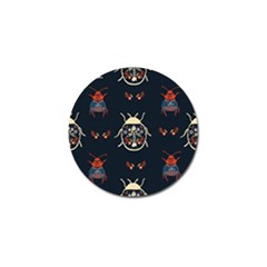 Floral-bugs-seamless-pattern Golf Ball Marker