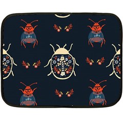 Floral-bugs-seamless-pattern Double Sided Fleece Blanket (mini) 