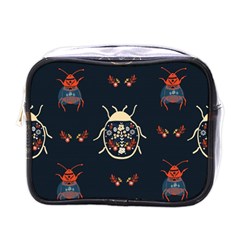 Floral-bugs-seamless-pattern Mini Toiletries Bag (one Side)