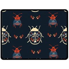 Floral-bugs-seamless-pattern Fleece Blanket (large) 