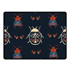 Floral-bugs-seamless-pattern Double Sided Fleece Blanket (small) 