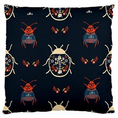 Floral-bugs-seamless-pattern Standard Flano Cushion Case (two Sides)