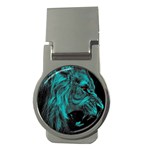 Angry Male Lion Predator Carnivore Money Clips (Round)  Front