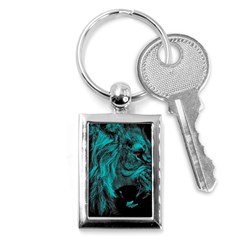 Angry Male Lion Predator Carnivore Key Chain (rectangle)