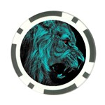 Angry Male Lion Predator Carnivore Poker Chip Card Guard (10 pack) Front