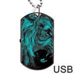 Angry Male Lion Predator Carnivore Dog Tag USB Flash (Two Sides) Back