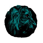 Angry Male Lion Predator Carnivore Standard 15  Premium Flano Round Cushions Back