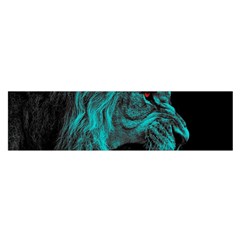 Angry Male Lion Predator Carnivore Oblong Satin Scarf (16  X 60 ) by Jancukart