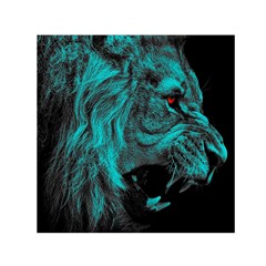 Angry Male Lion Predator Carnivore Square Satin Scarf (30  X 30 )