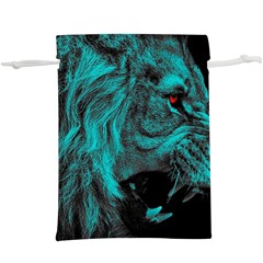 Angry Male Lion Predator Carnivore  Lightweight Drawstring Pouch (xl) by Jancukart