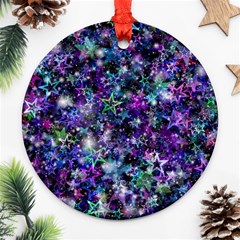 Background-christmas-star-advent Round Ornament (two Sides)