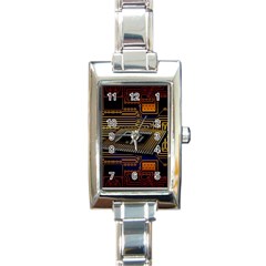 Processor-cpu-board-circuits Rectangle Italian Charm Watch