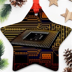 Processor-cpu-board-circuits Ornament (star)