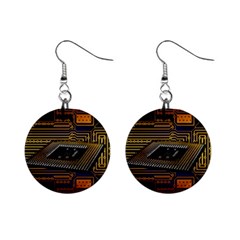 Processor-cpu-board-circuits Mini Button Earrings