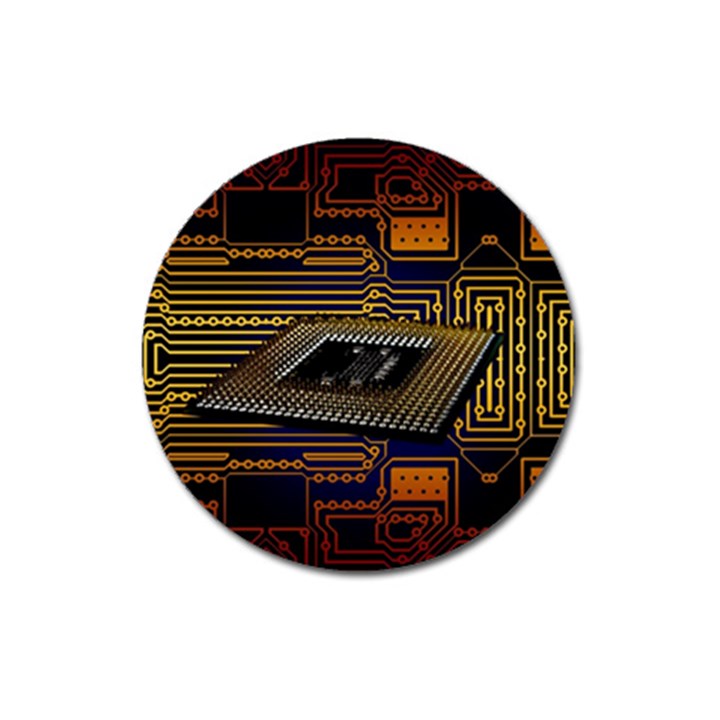 Processor-cpu-board-circuits Magnet 3  (Round)