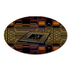 Processor-cpu-board-circuits Oval Magnet by Jancukart