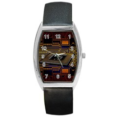 Processor-cpu-board-circuits Barrel Style Metal Watch