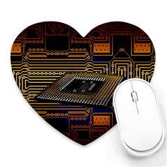 Processor-cpu-board-circuits Heart Mousepads