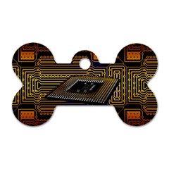 Processor-cpu-board-circuits Dog Tag Bone (two Sides) by Jancukart